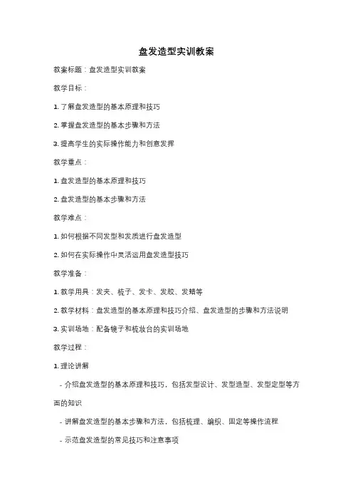 盘发造型实训教案