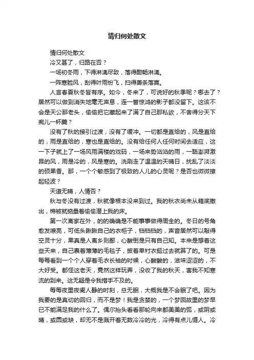 情归何处散文