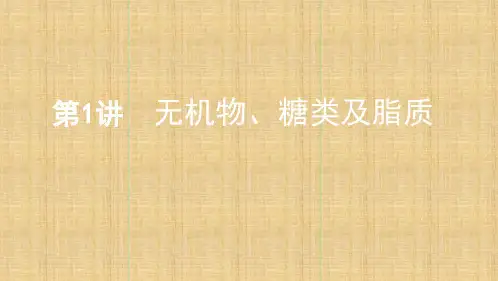 浙江选考2020版高考生物一轮复习第1讲无机物糖类及脂质名师课件