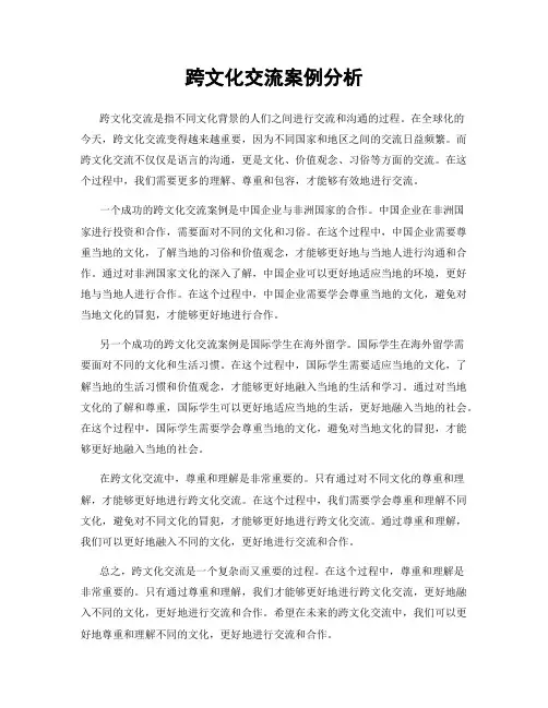 跨文化交流案例分析