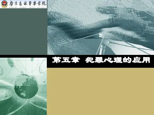 犯罪心理第五章 犯罪心理的应用