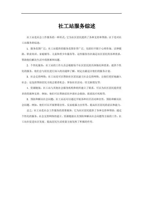 社工站服务综述