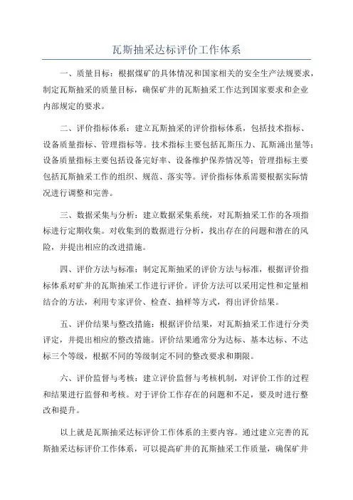 瓦斯抽采达标评价工作体系