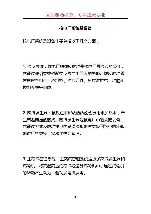 核电厂系统及设备