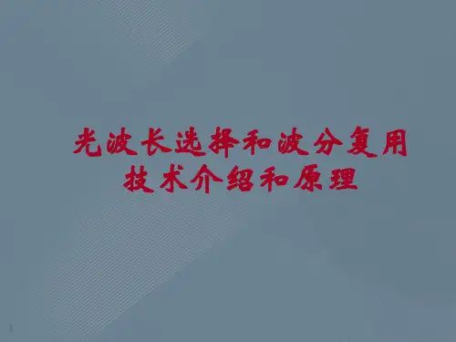 光波长选择和波分复用技术介绍和原理