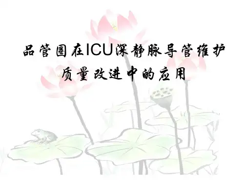 品管圈QCC成果汇报品管圈在ICU深静脉导管维护质量改进中的应用