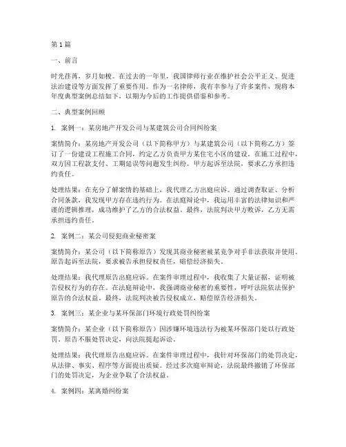 律师年度案例总结范文(3篇)