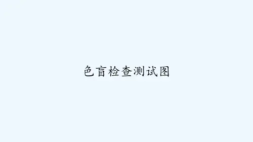 色盲检查测试图 PPT