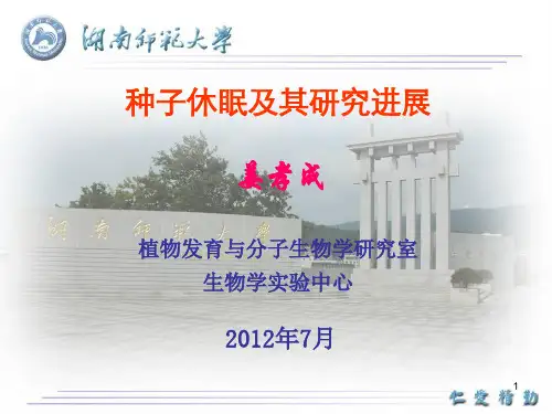 种子休眠研究进展PPT参考课件