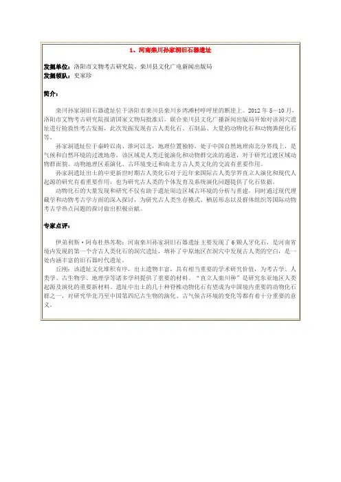 2013年中国大陆十大考古发现