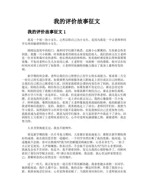 我的评价故事征文