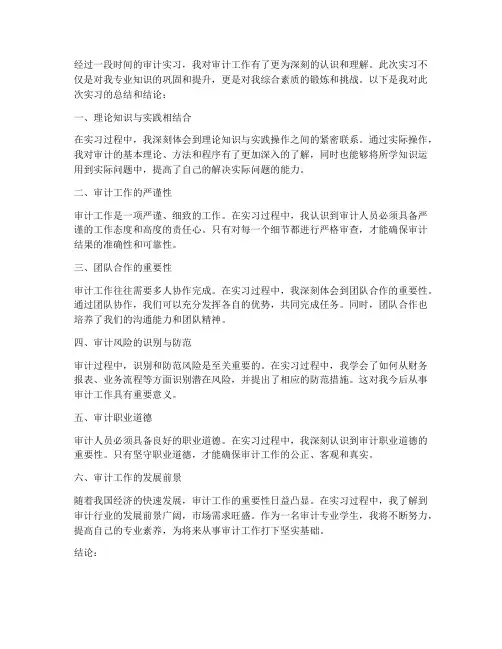 审计实习报告结论