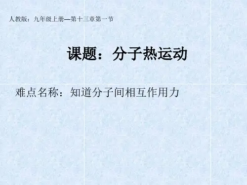 分子热运动 初中九年级物理教学课件PPT课件 人教版