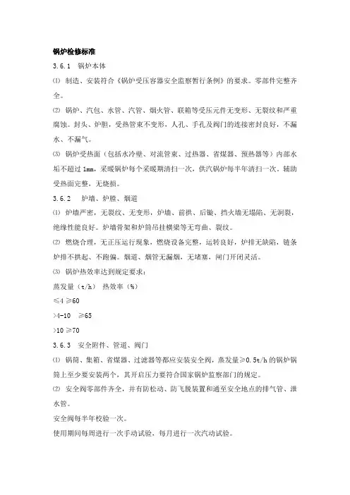 锅炉检修标准