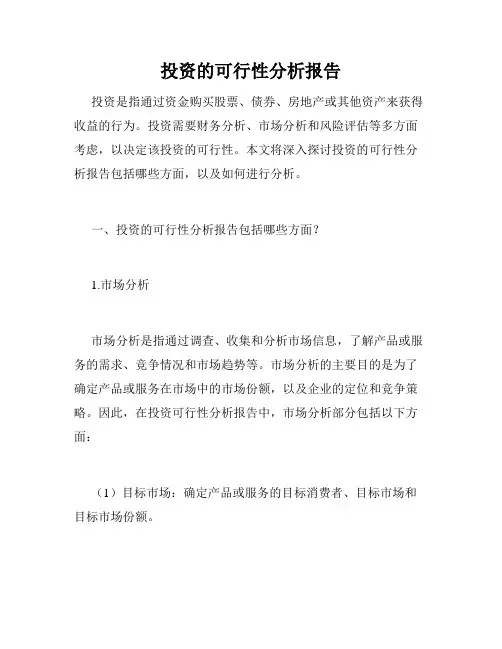投资的可行性分析报告