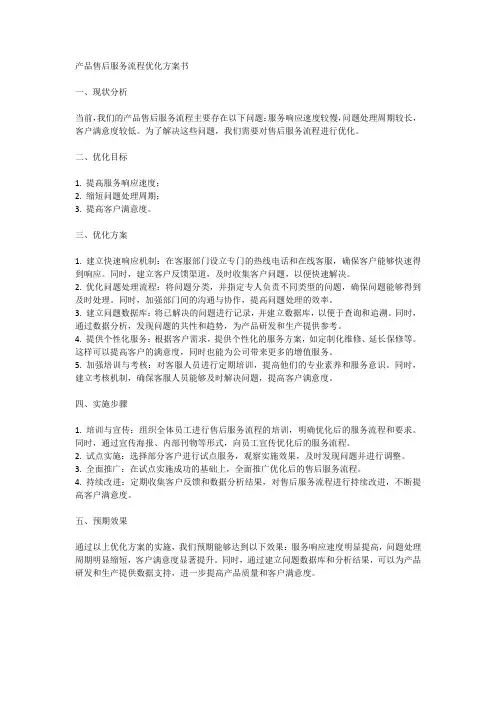产品售后服务流程优化方案书