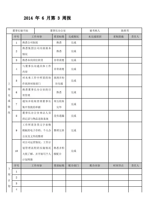 周报和与绩效考核表模板