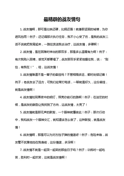 最精辟的战友情句
