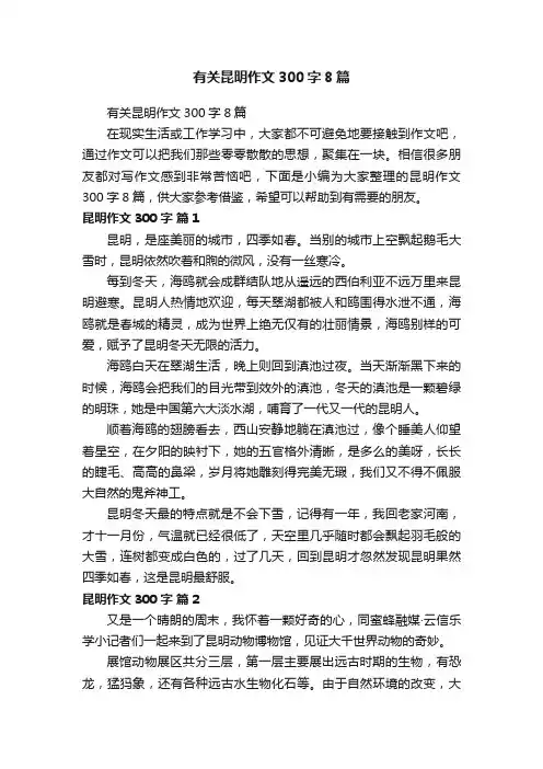 有关昆明作文300字8篇