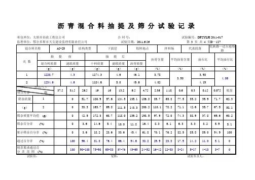 AC-25  沥青混合料抽提,稳定度自动计算表格
