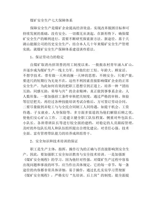 煤矿安全生产七个保障体系