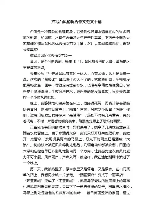 描写台风的优秀作文范文十篇