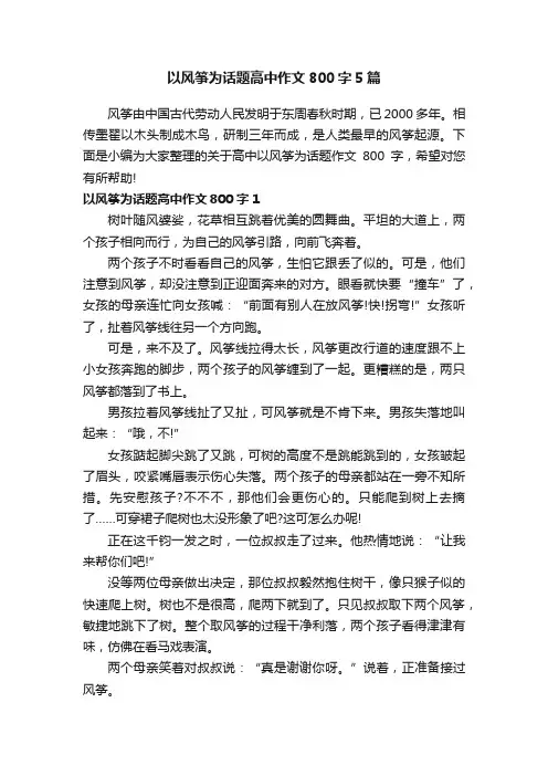以风筝为话题高中作文800字5篇