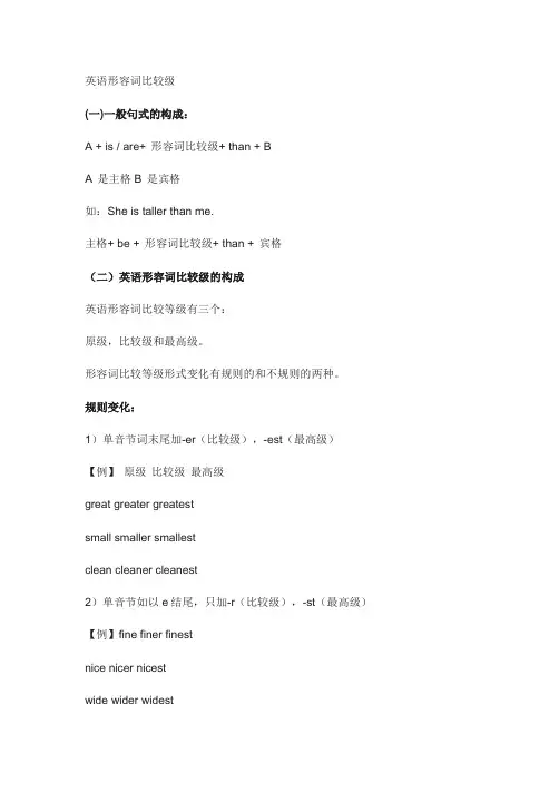 小学英语形容词比较级总结大全