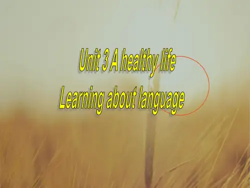 高中英语选修6 Unit 3 A Healthy Life period 2 课件1 共15张 精品