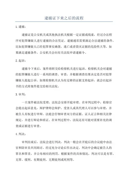 逮捕证下来之后的流程