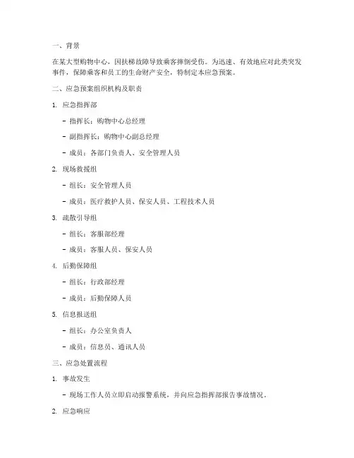 扶梯事故应急预案脚本