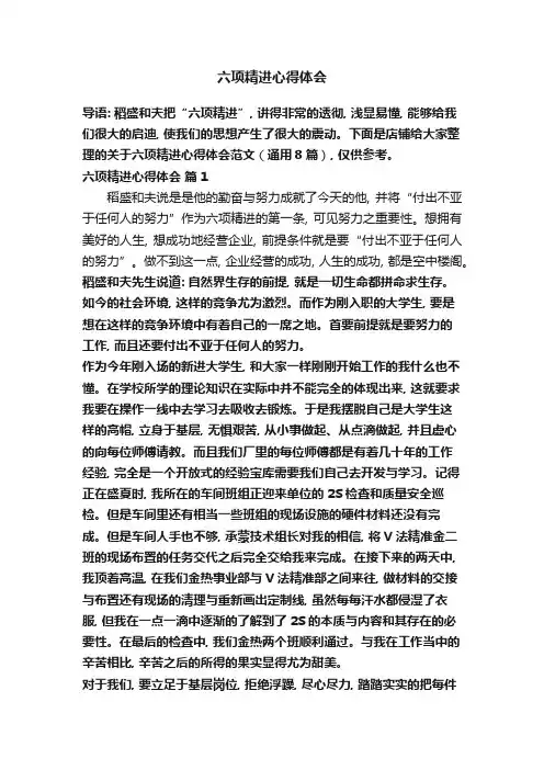 六项精进心得体会