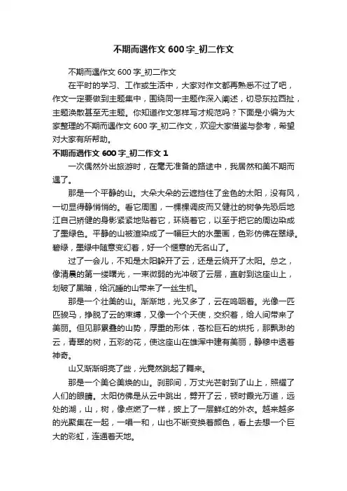 不期而遇作文600字_初二作文