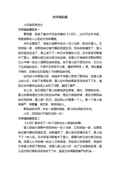 火印读后感