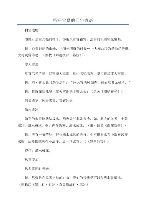 描写雪景的四字成语
