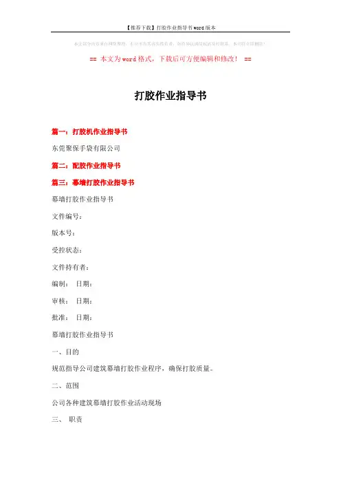 【推荐下载】打胶作业指导书word版本 (8页)