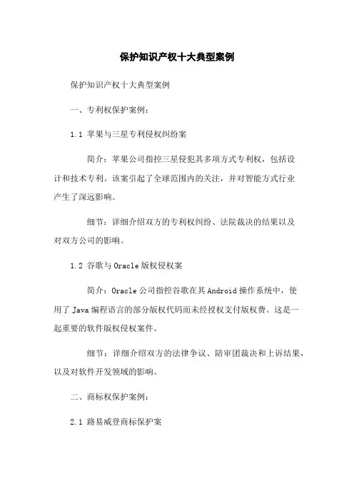 保护知识产权十大典型案例