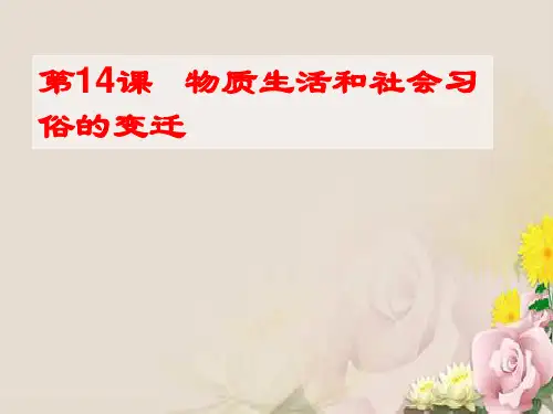 物质生活和社会习俗的变迁ppt36 人民版