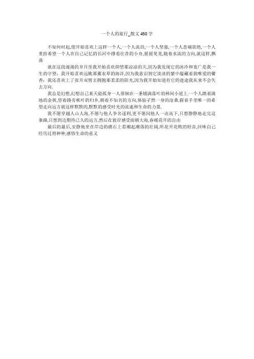 一个人的旅行_散文450字