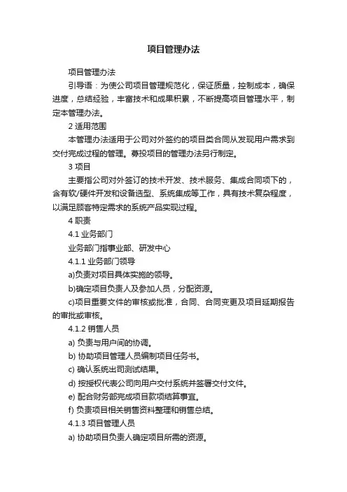 项目管理办法