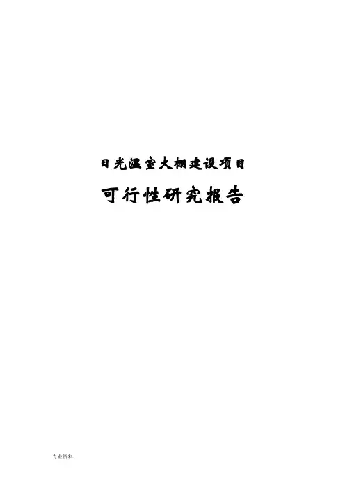 日光温室大棚新建项目可行性研究报告