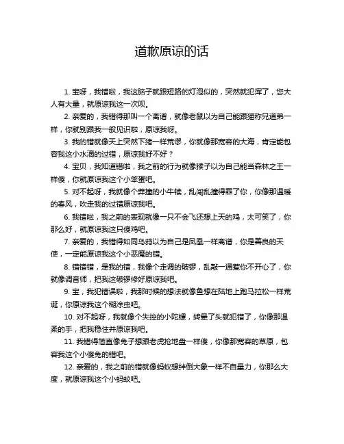 道歉原谅的话