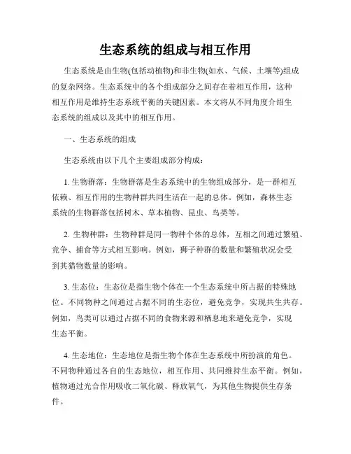生态系统的组成与相互作用
