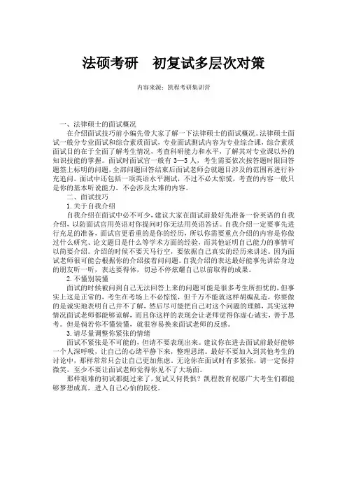 法硕考研  初复试多层次对策