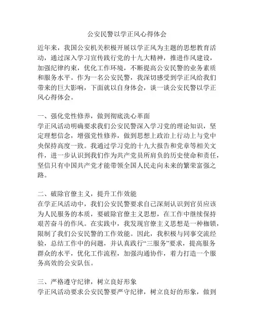 公安民警以学正风心得体会