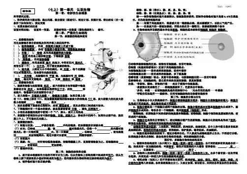 初中生物复习提纲(精华版)