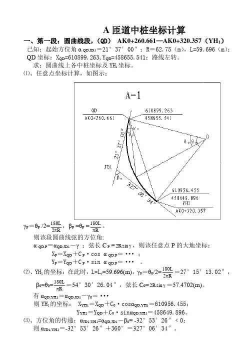 中桩坐标计算-切线支距法