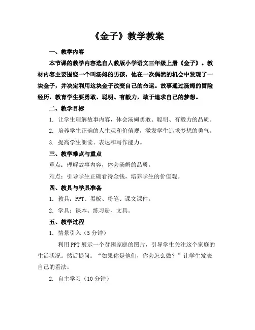 《金子》教学教案