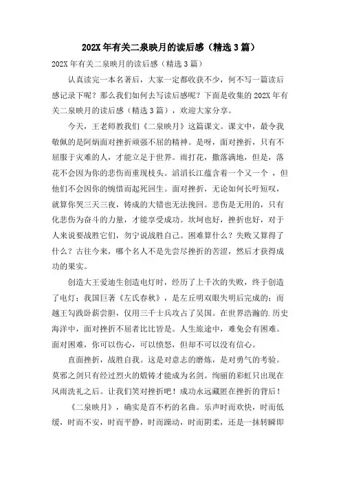有关二泉映月的读后感(精选3篇)