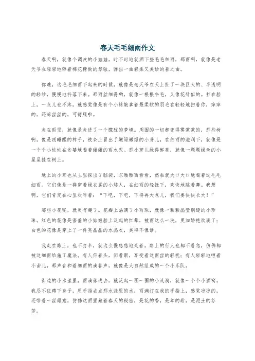 春天毛毛细雨作文
